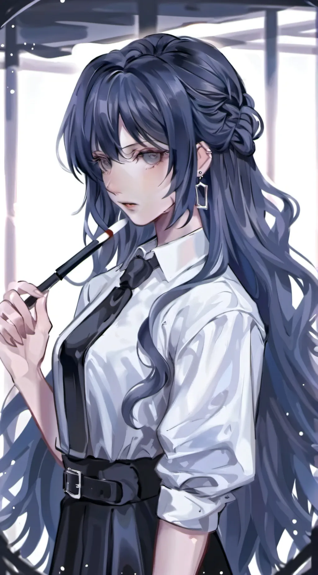 ai character: Violet background