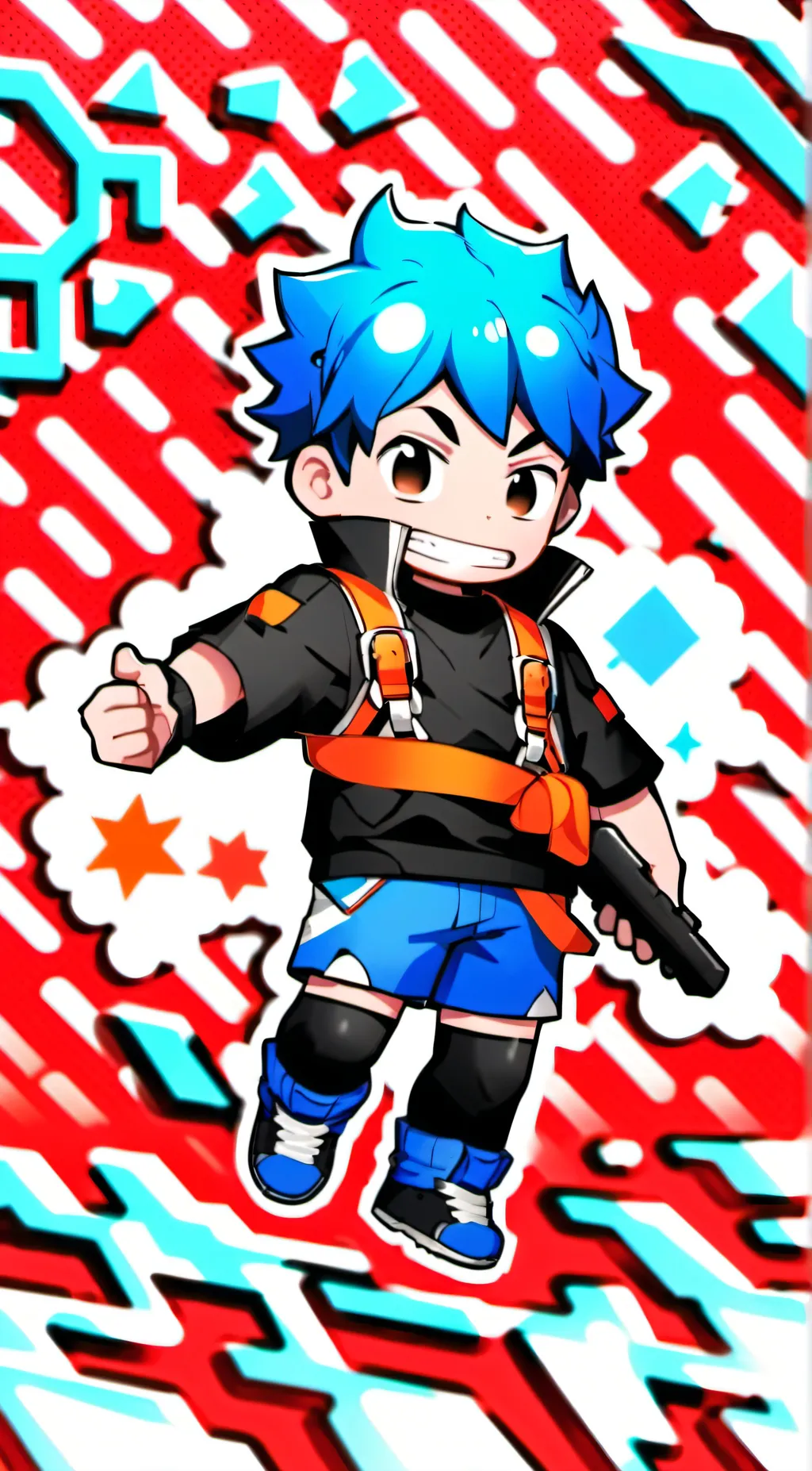 ai character: Bf in fnf background