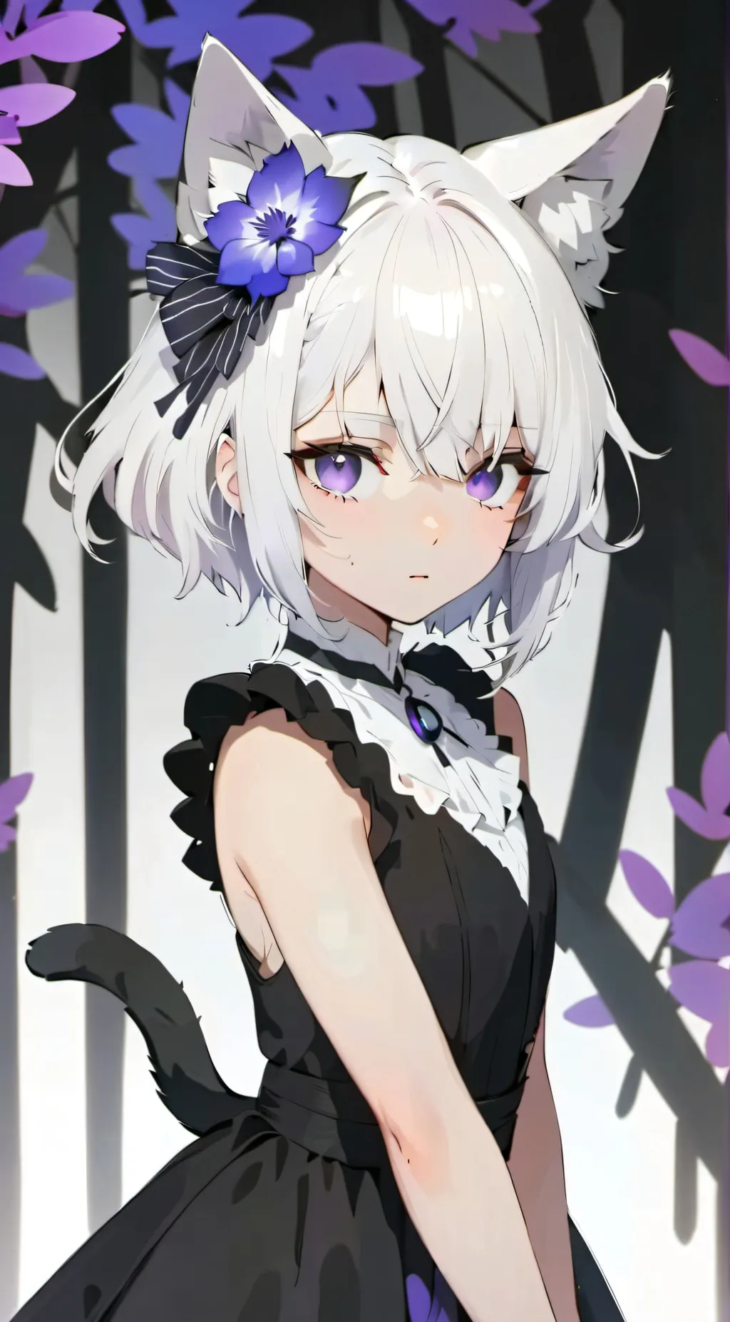 ai character: white flower  background