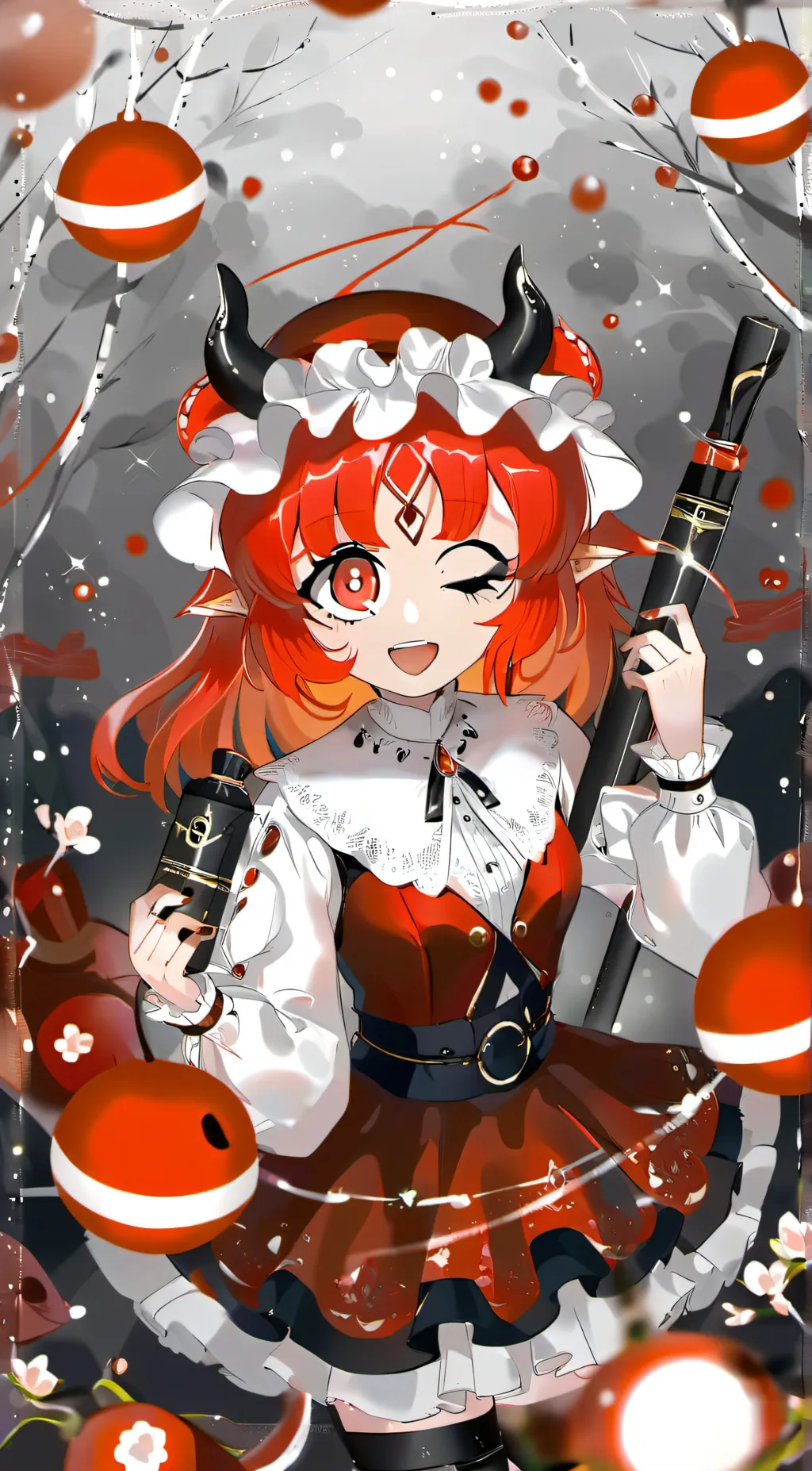 ai character: Red_chan (My OC) background