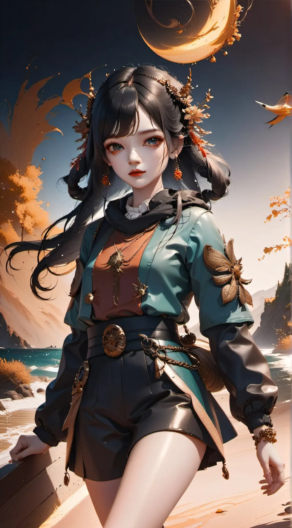 ai character: Coral background