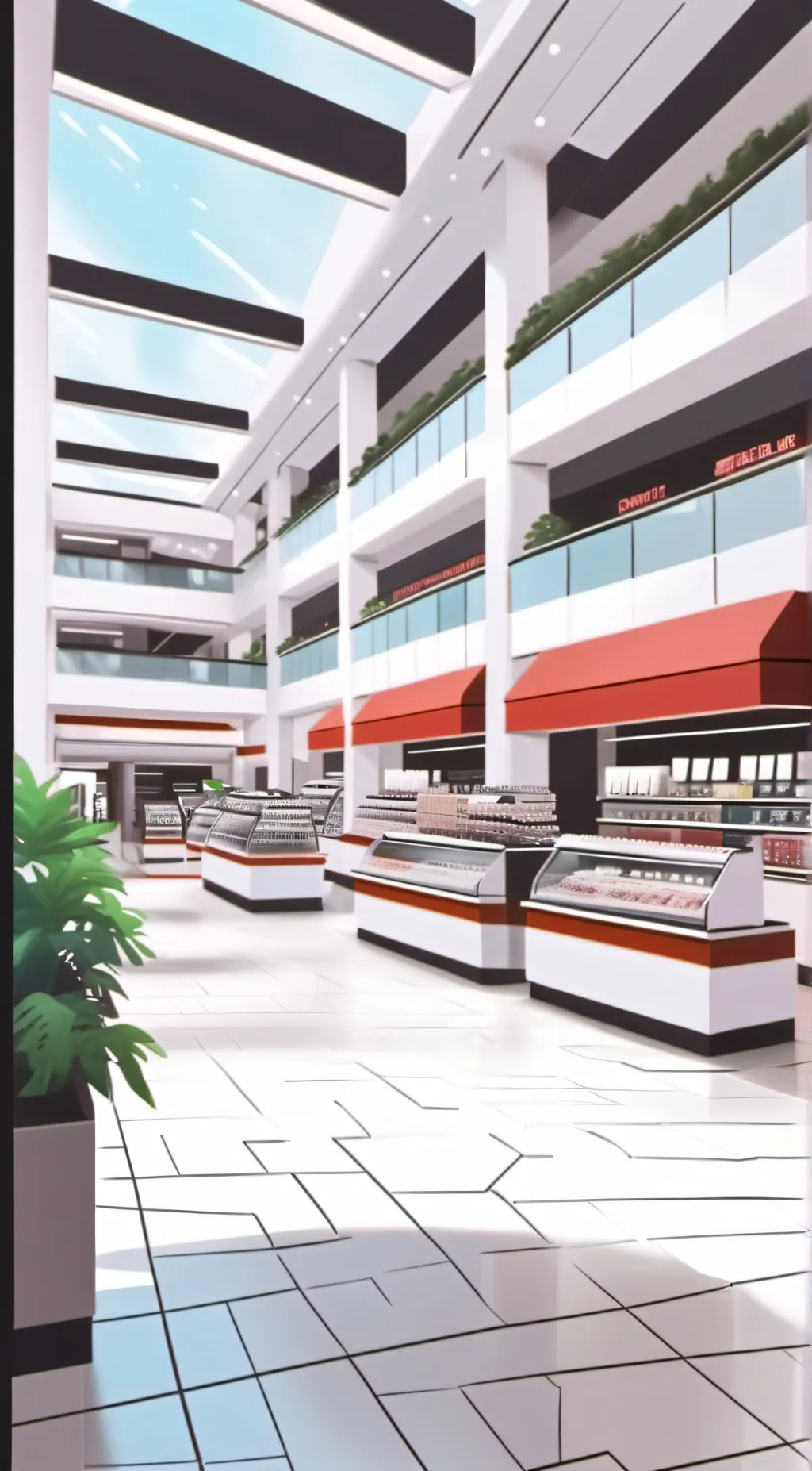 ai character: Titan cam at mall background