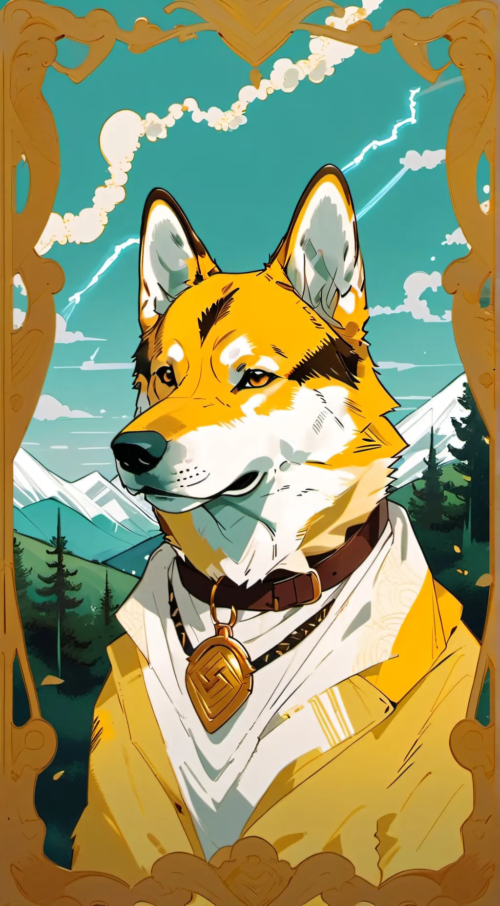 ai character: Mha dog au background