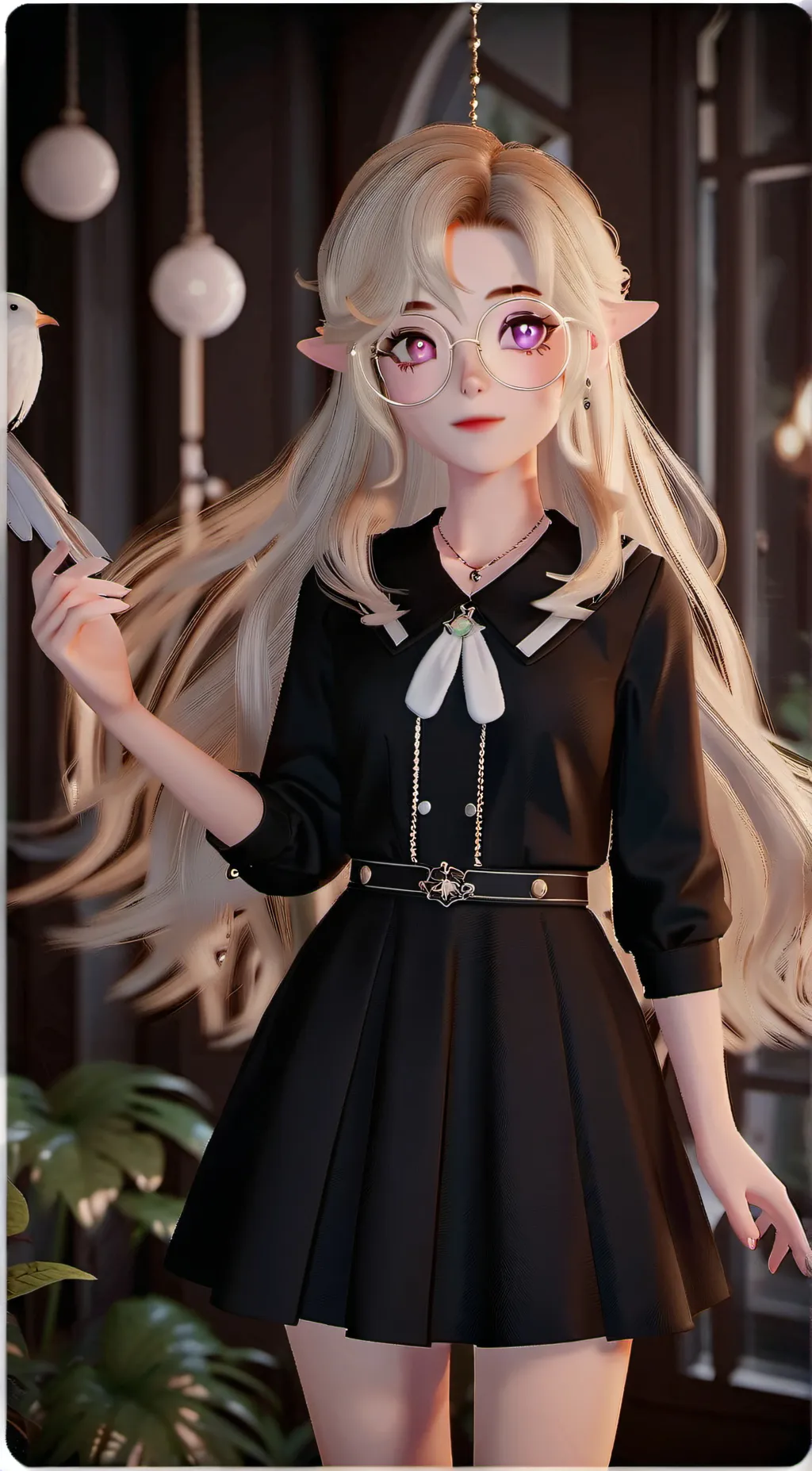 ai character: Violet background