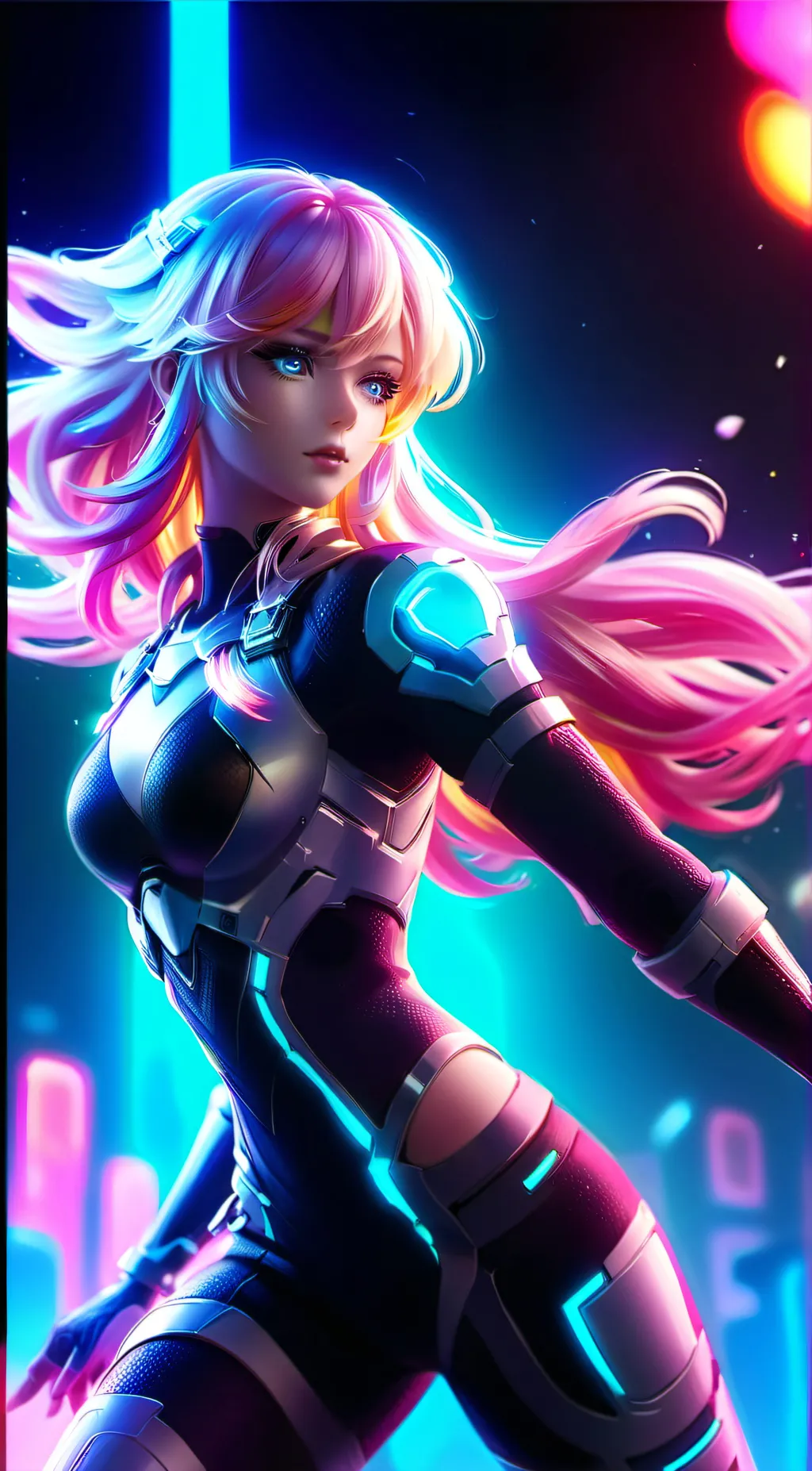 ai character: Chrome background