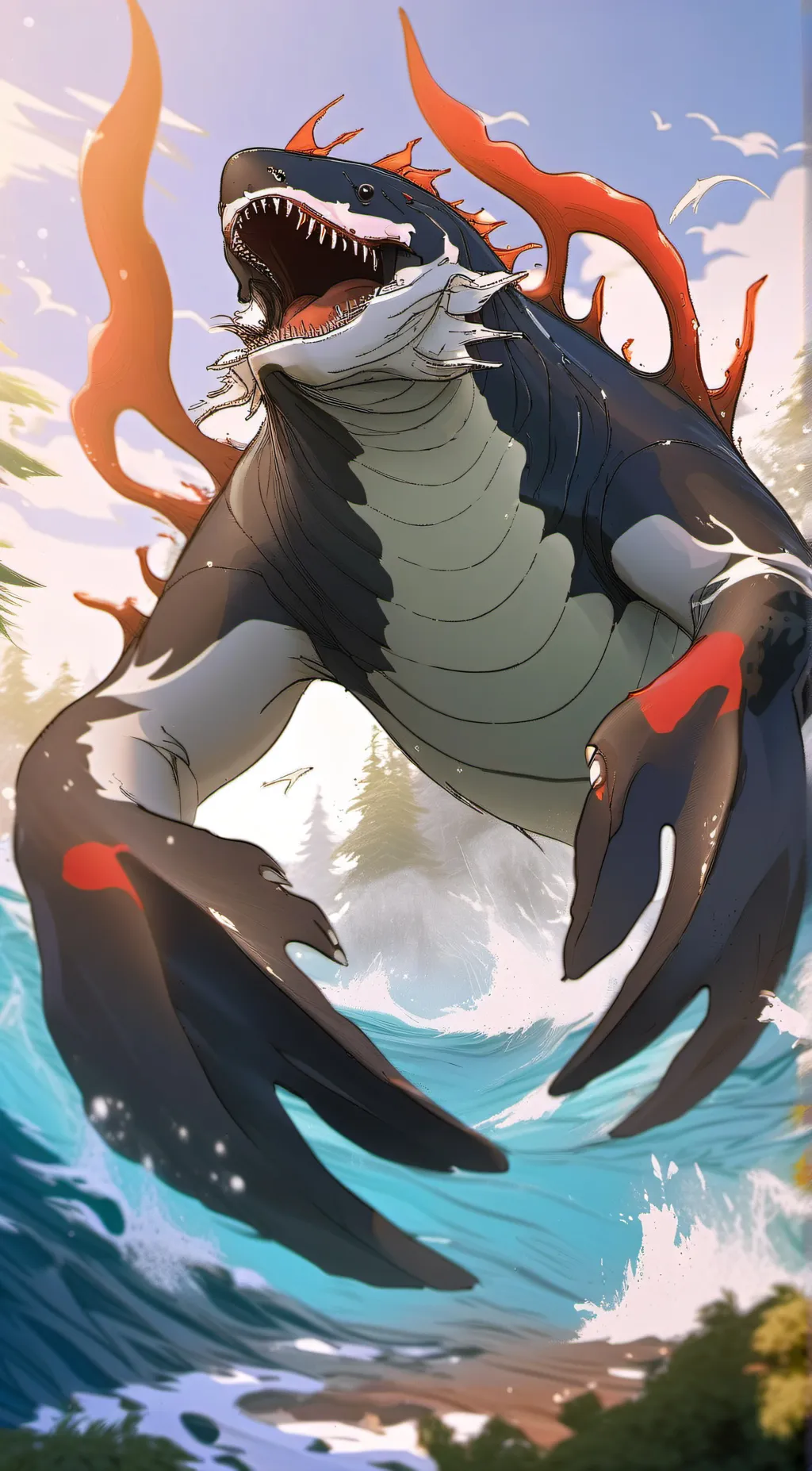 ai character: red background