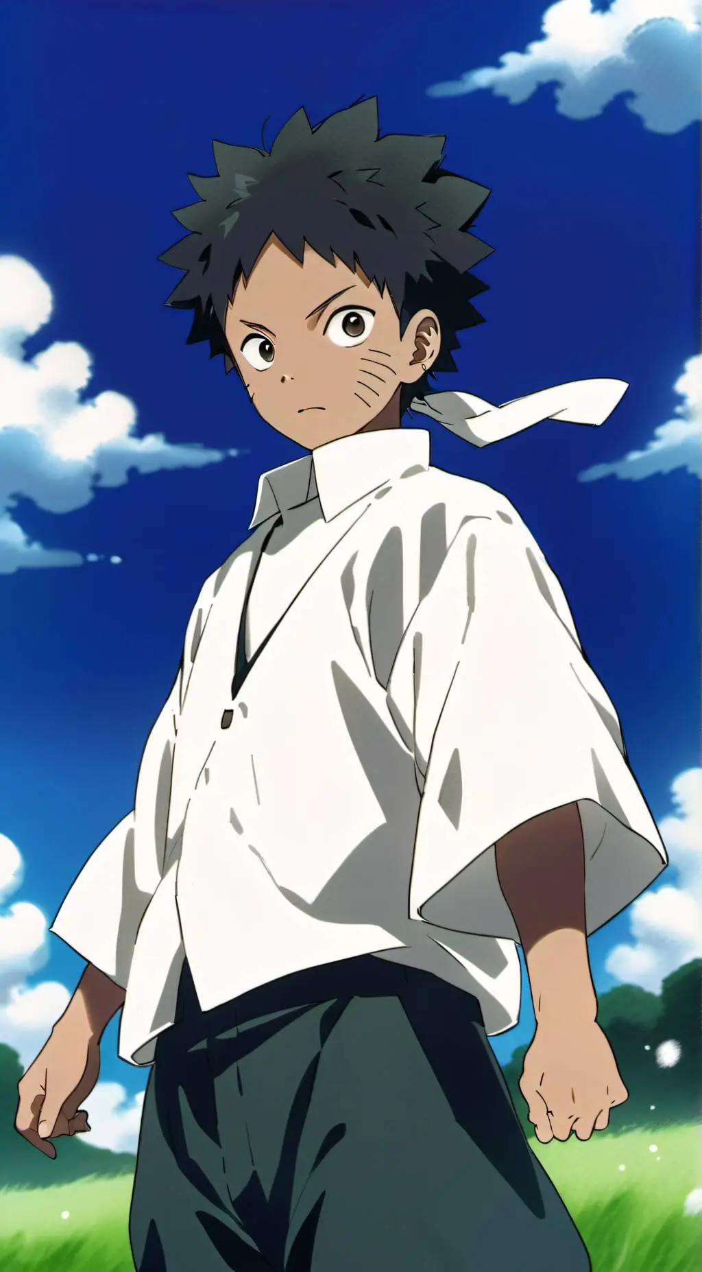 ai character: black Naruto  background