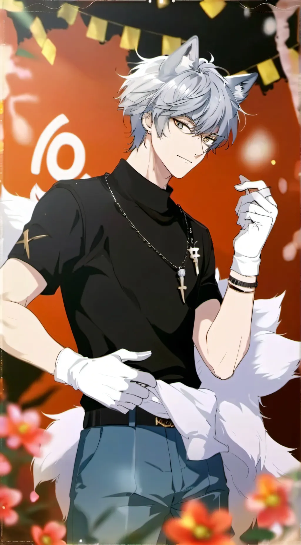 ai character: silver background