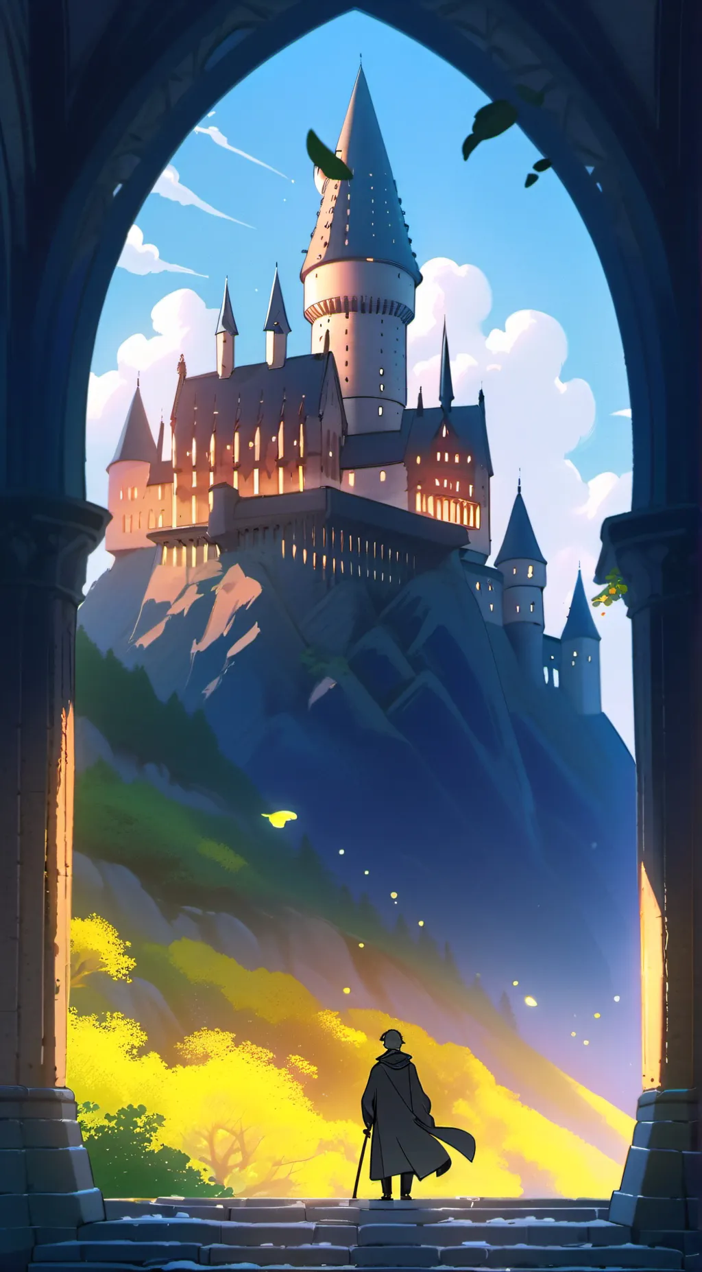 ai character: Hogwarts  background