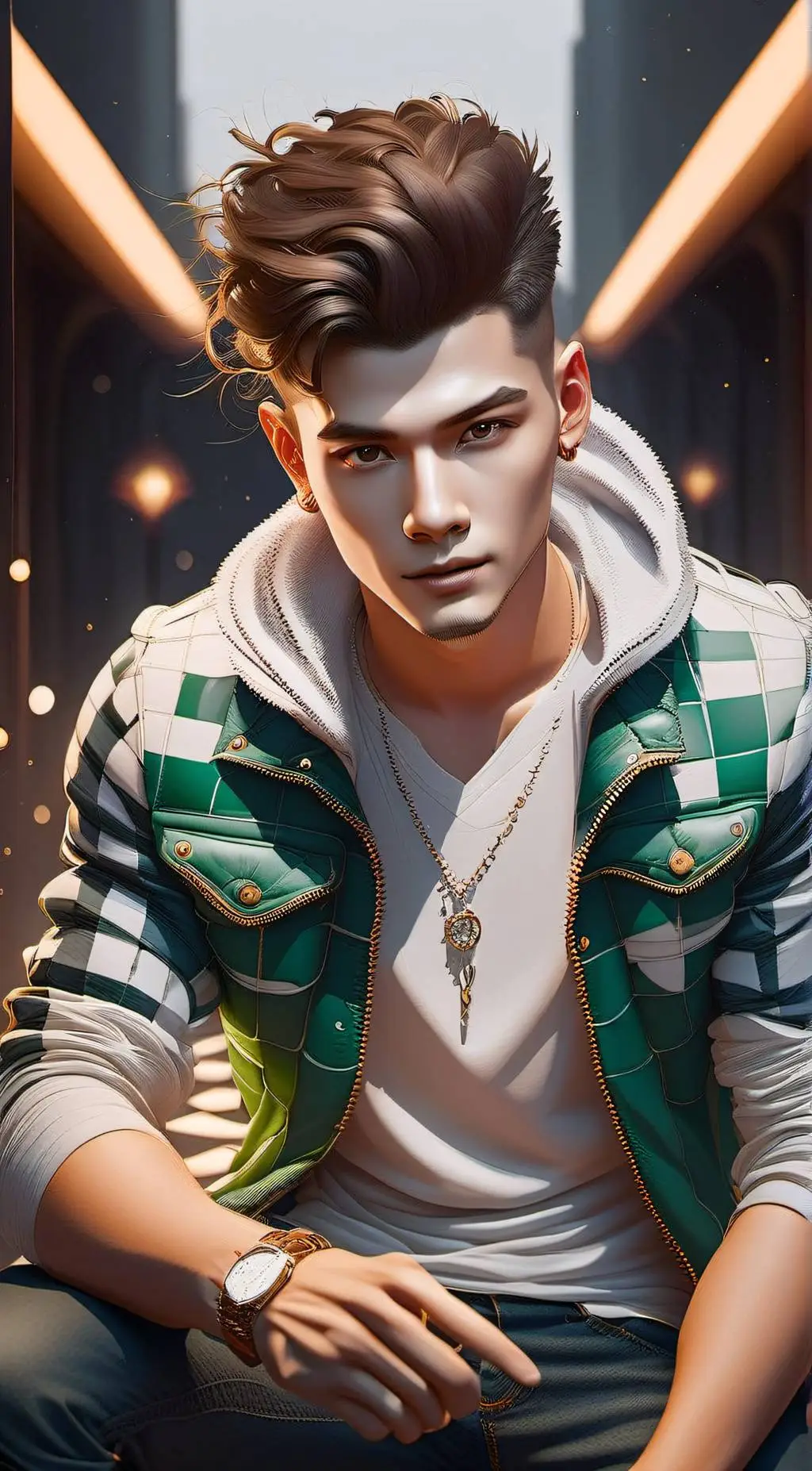 ai character: Leo Flame background