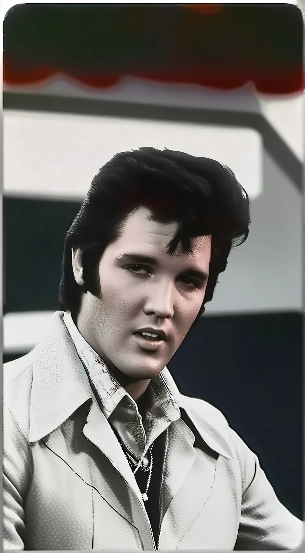 ai character: Elvis Presley  background