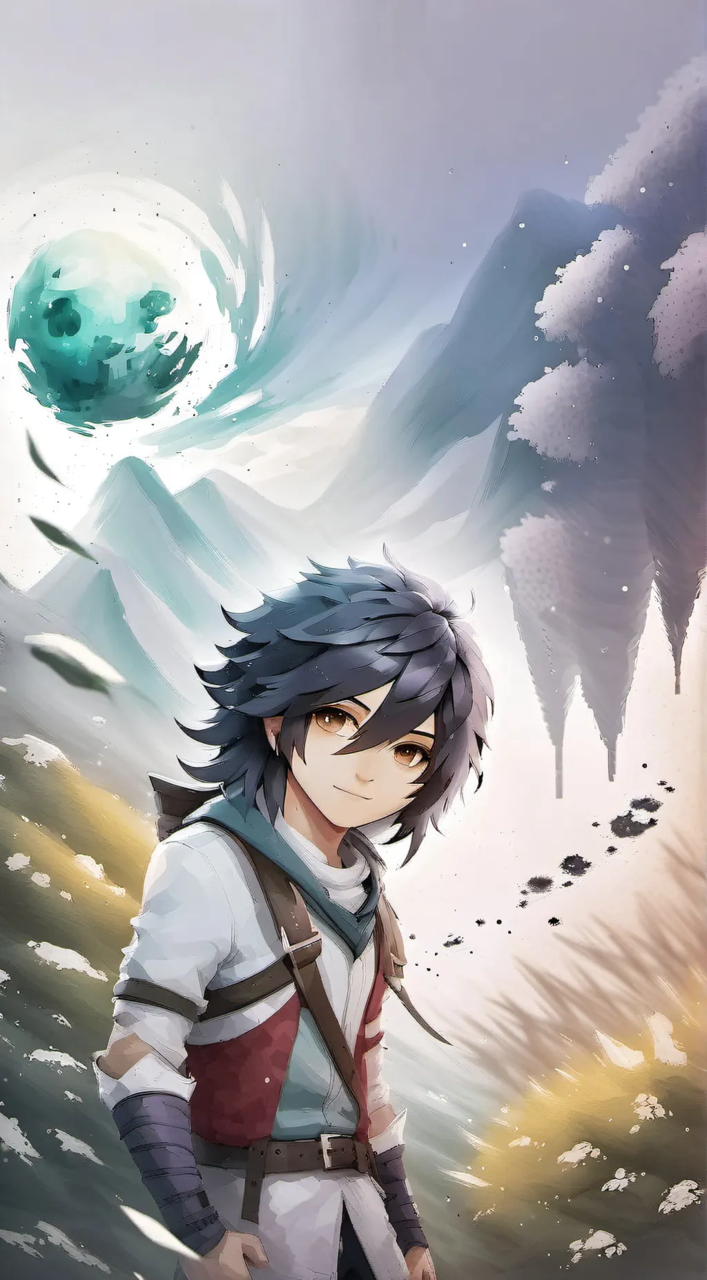 ai character: Ein x pierce  background