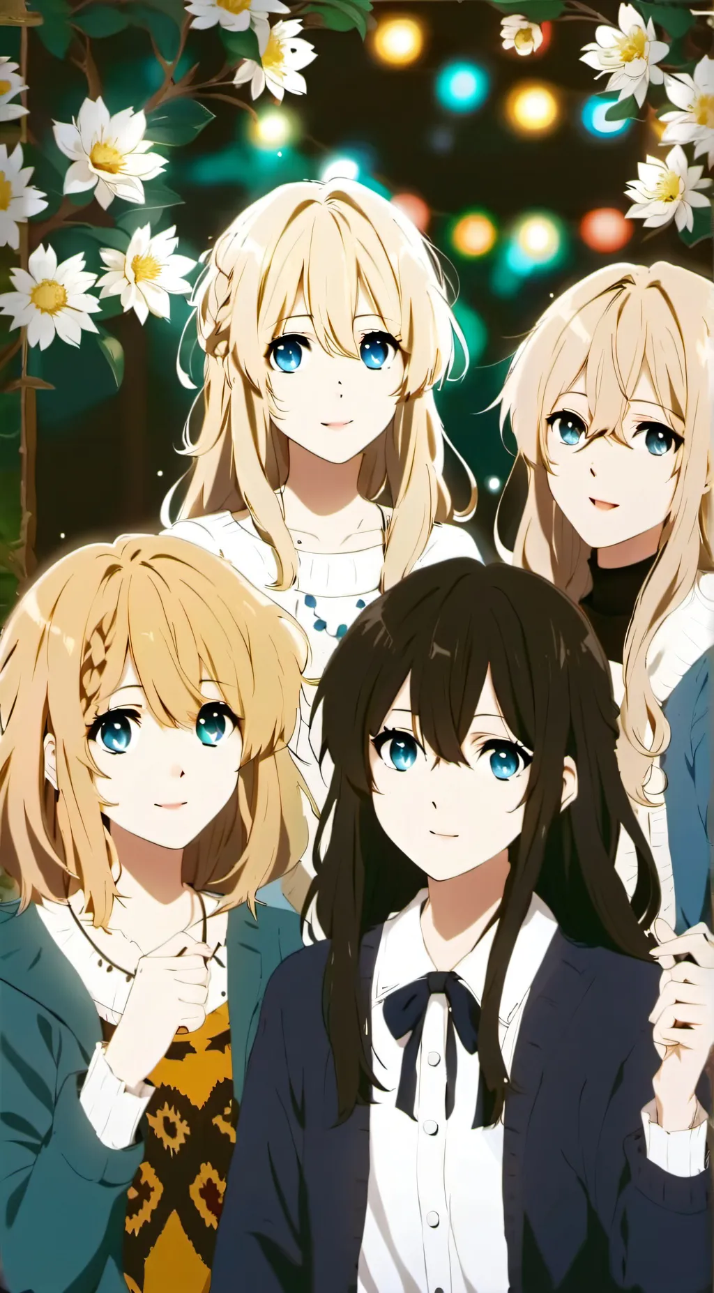 ai character: Lia, Amy, Bea, Ana background