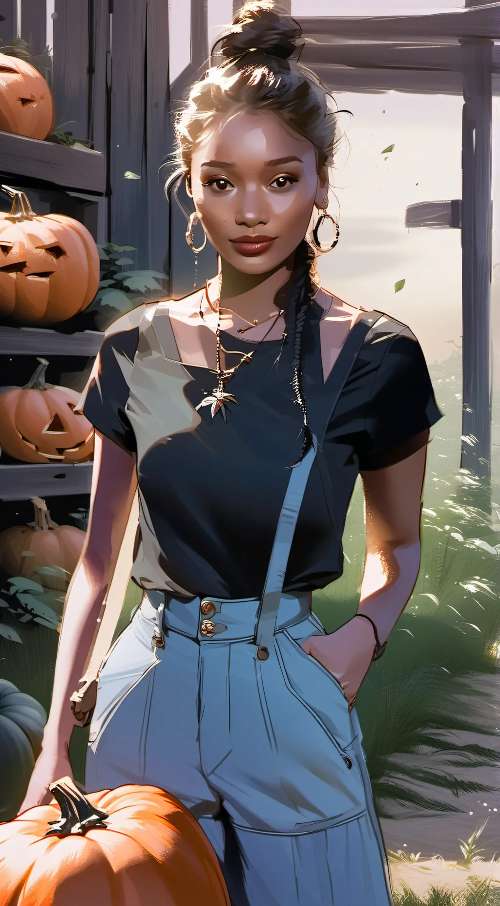 ai character: pumpkina background