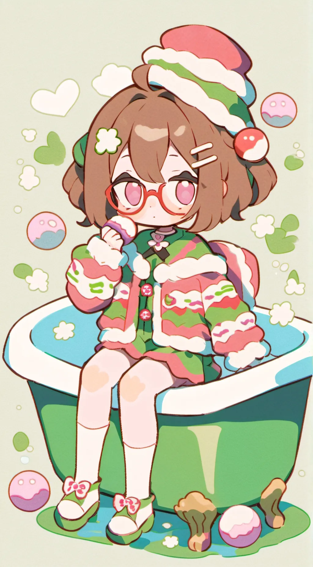 ai character: bath bomb oc   background