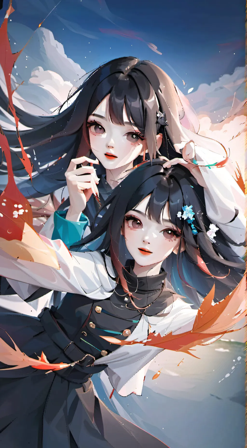 ai character: Luna and Emma  background