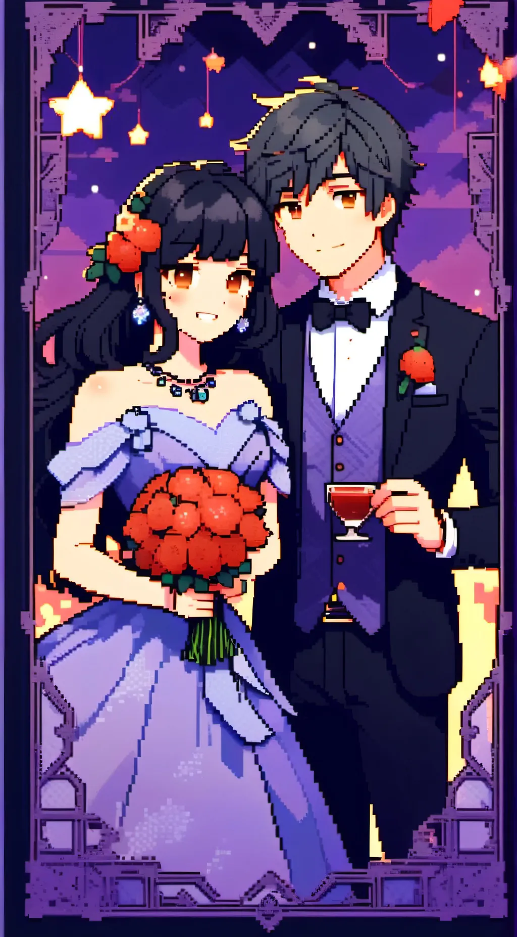 ai character: Minecraft wedding  background