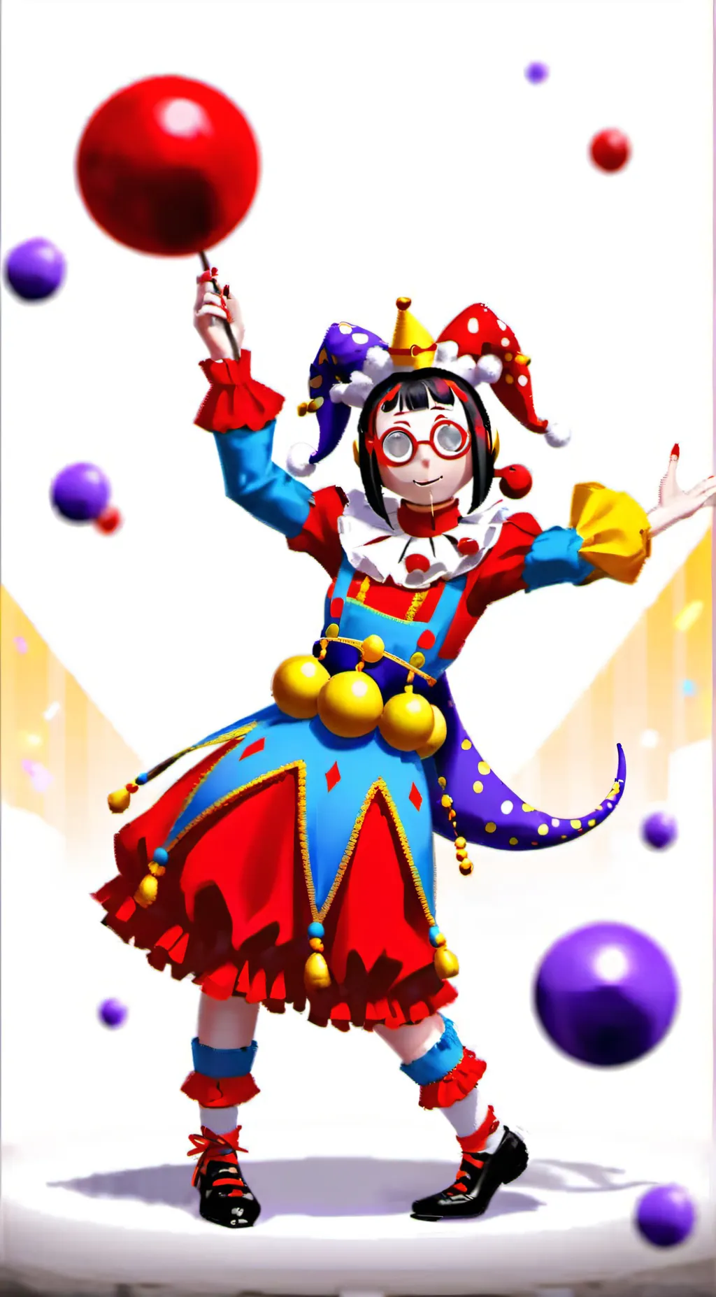 ai character: pomni  background