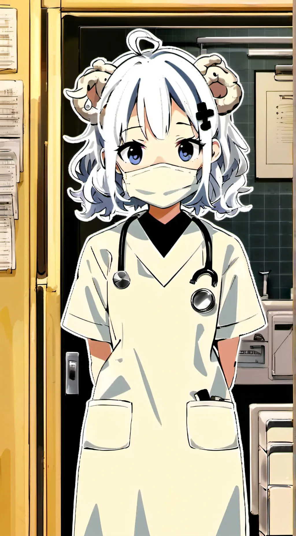 ai character: Dr sheep  background