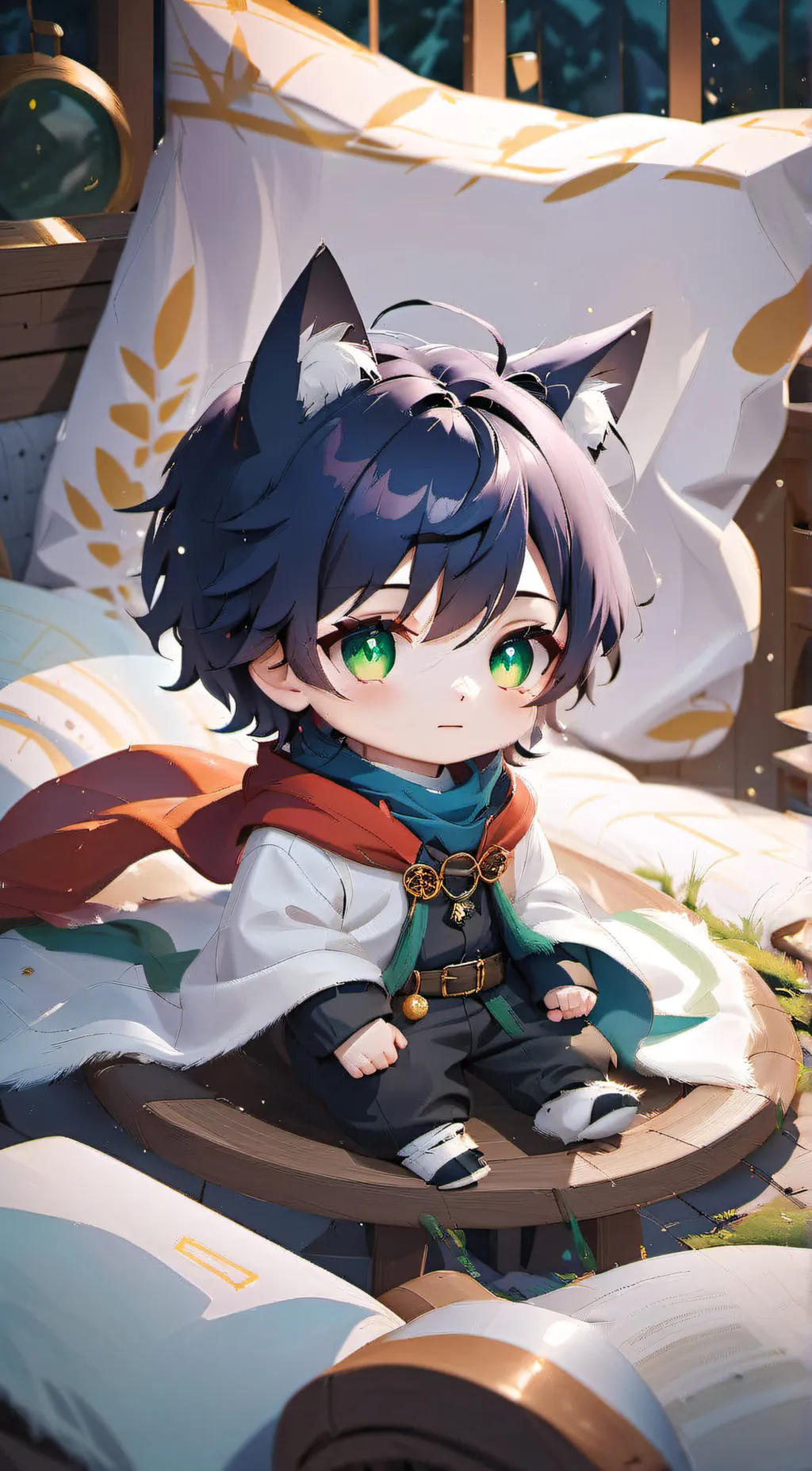 ai character: Snow background