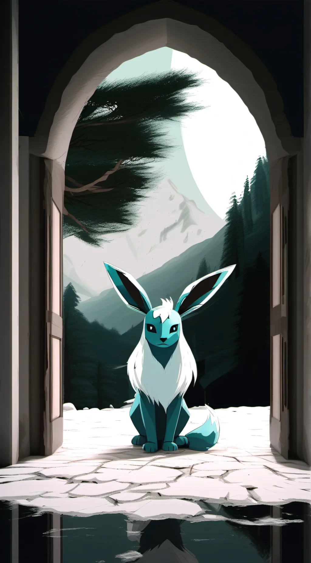 ai character: Glaceon background