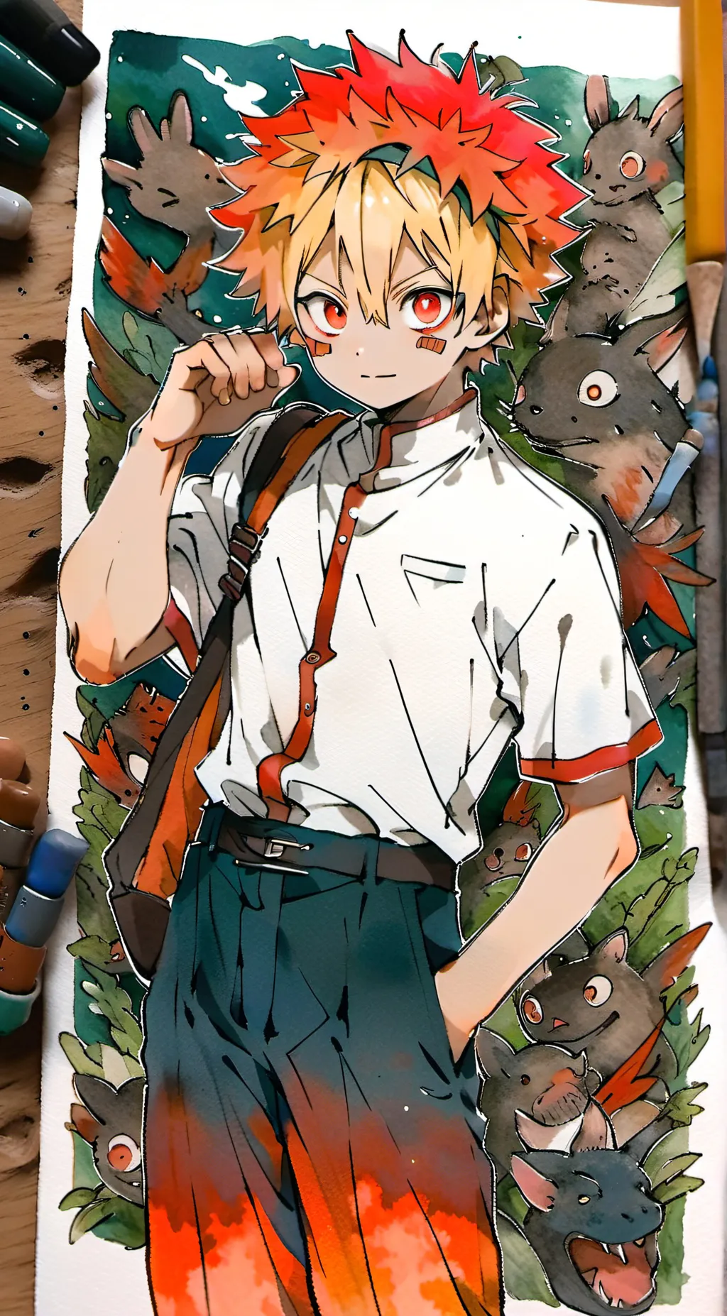 ai character: Katsuki Bakugo background