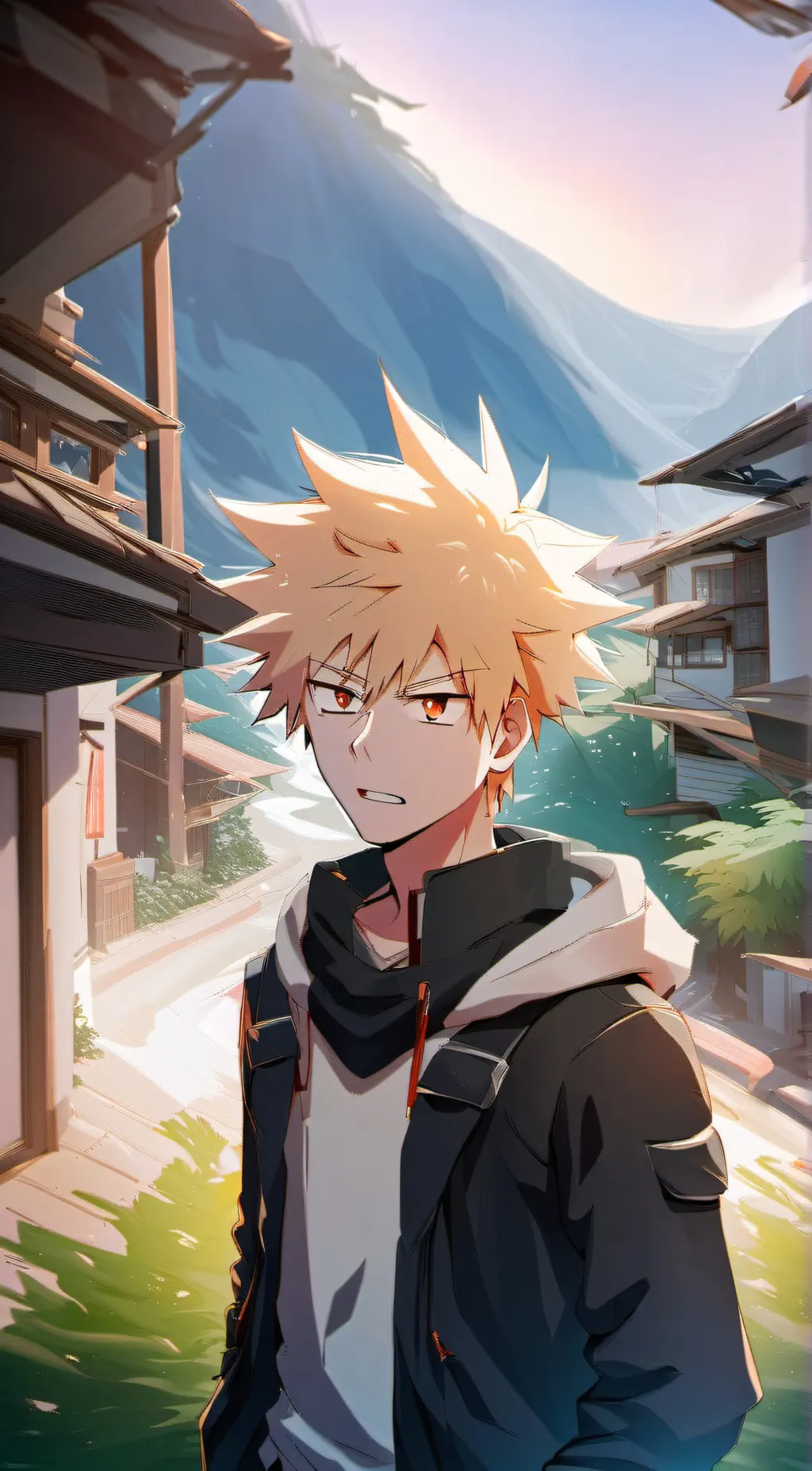 ai character: Katsuki Bakugo background