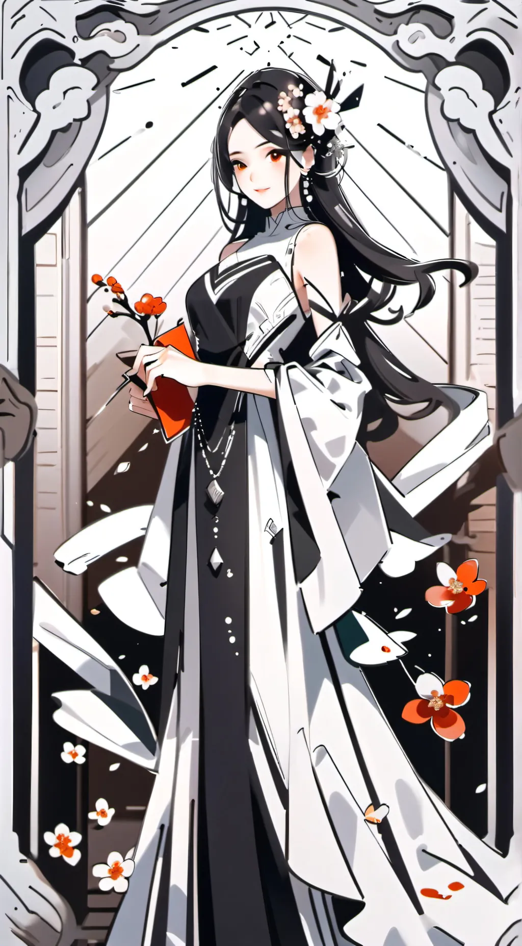 ai character: Emerald jade background