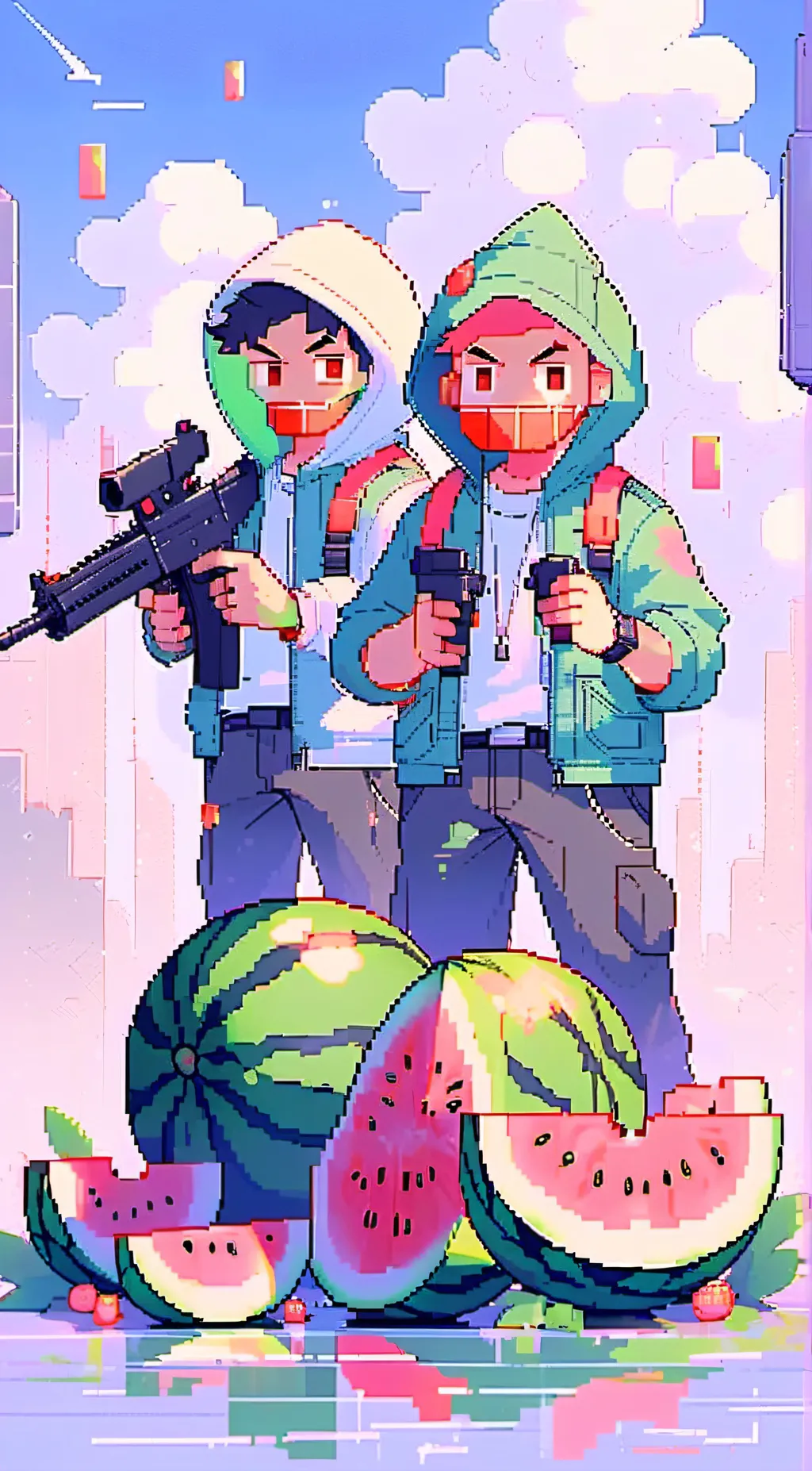 ai character: WATERMELON BOIS background