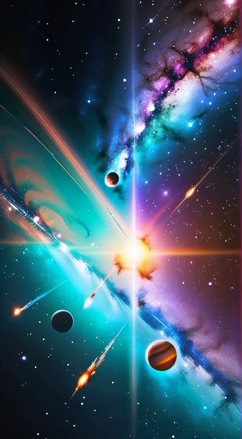 ai character: galaxy background