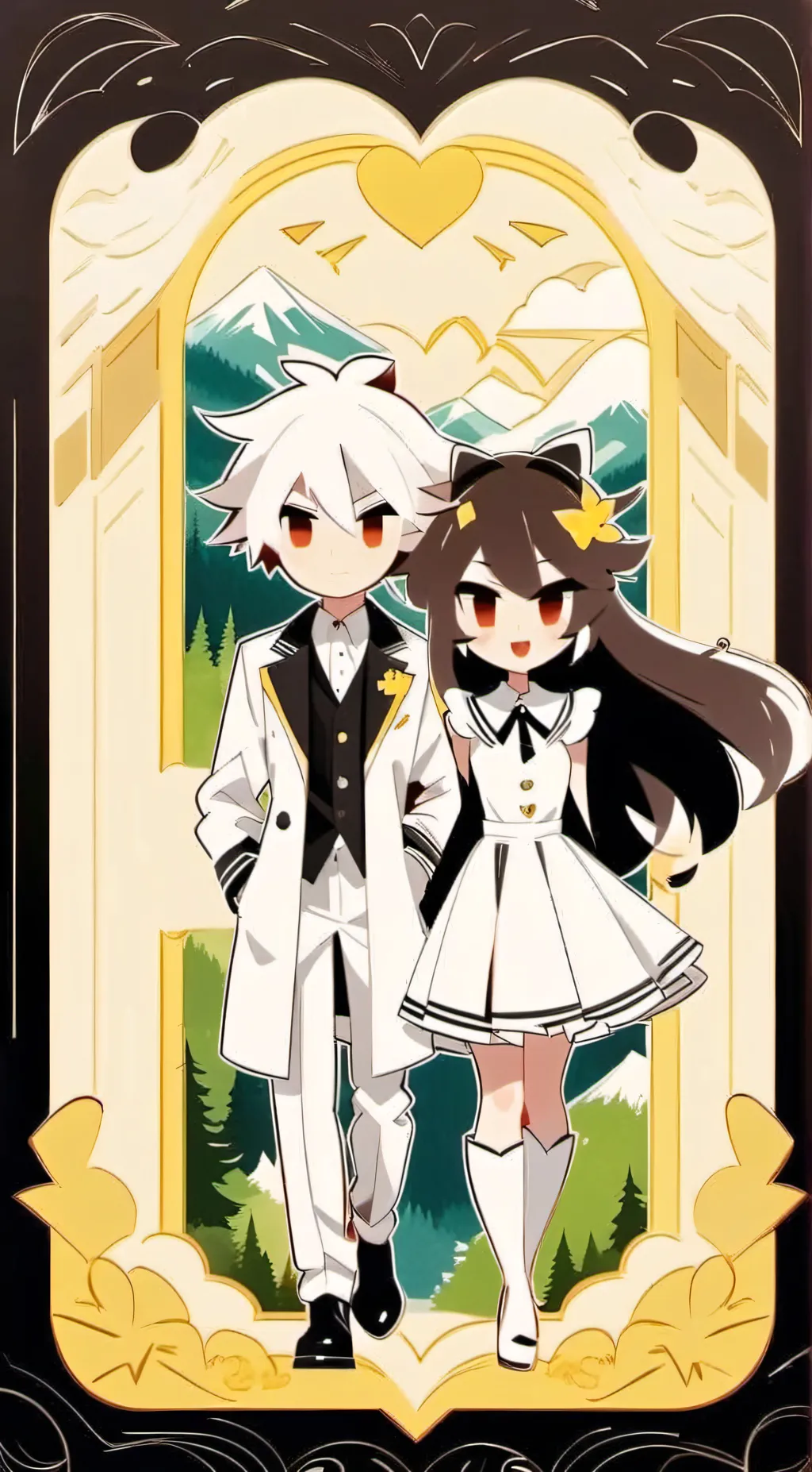 ai character: Oliver & alice 🤍🤎 background