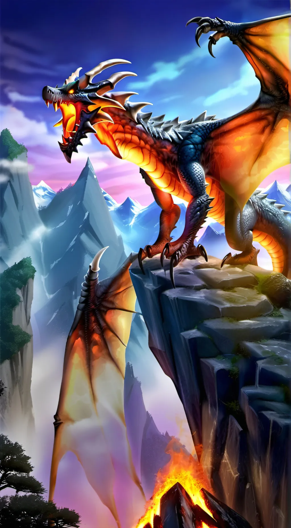 ai character: flame background