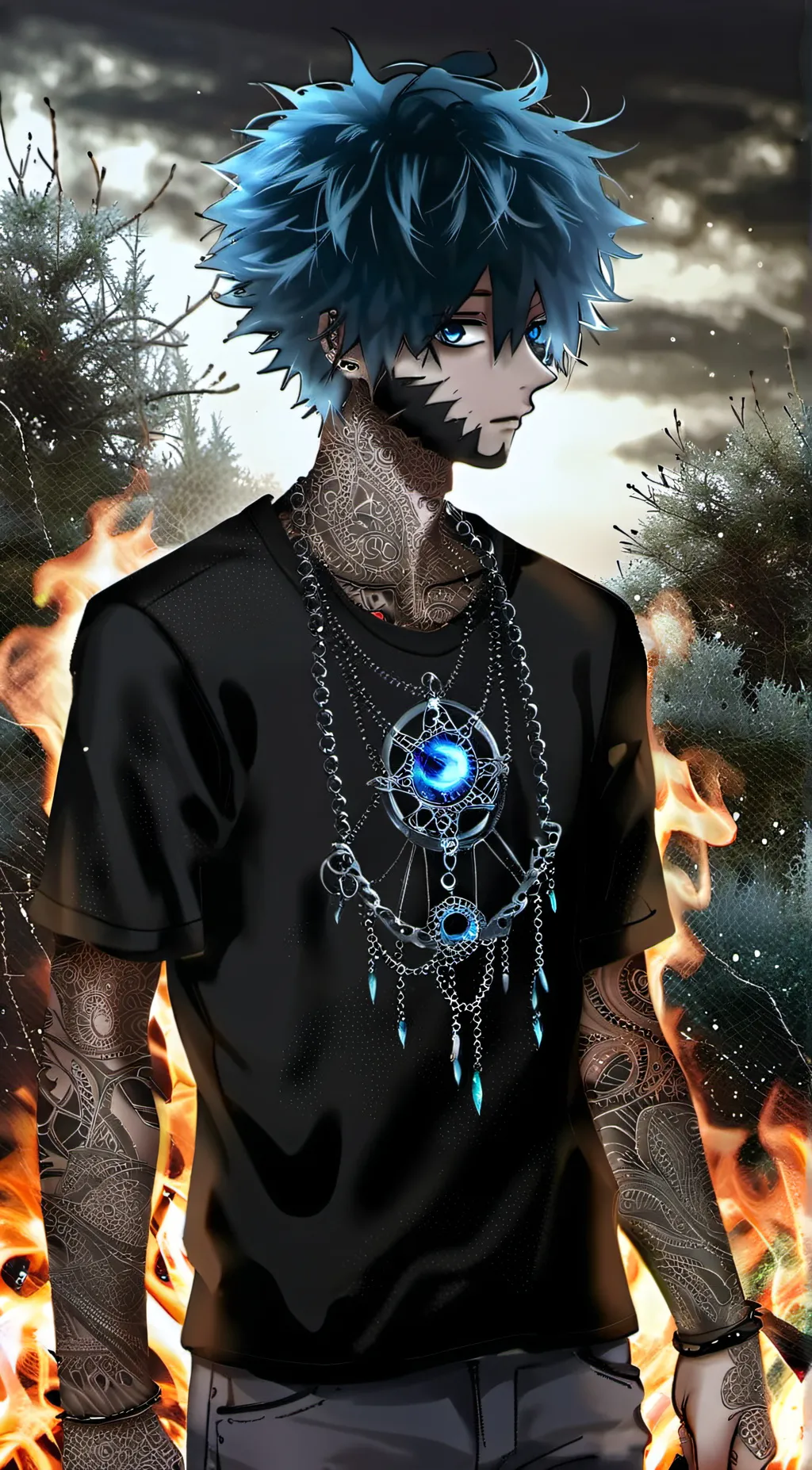 ai character: Dabi-Touya-MHA background