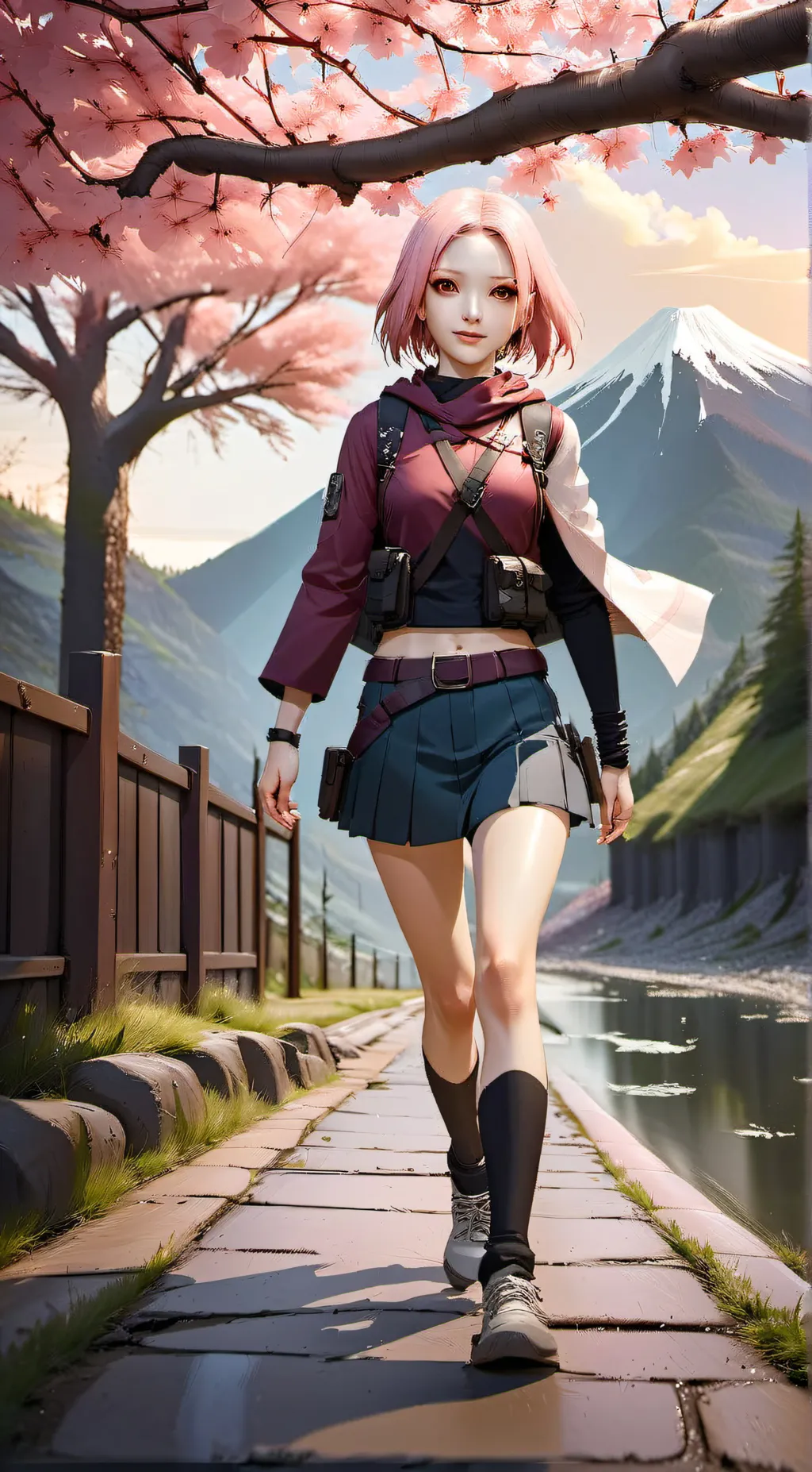 ai character: Sakura background