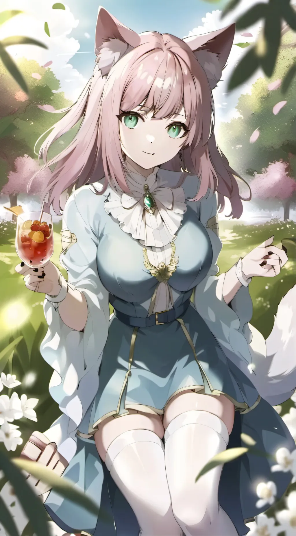 ai character: cat woman  background