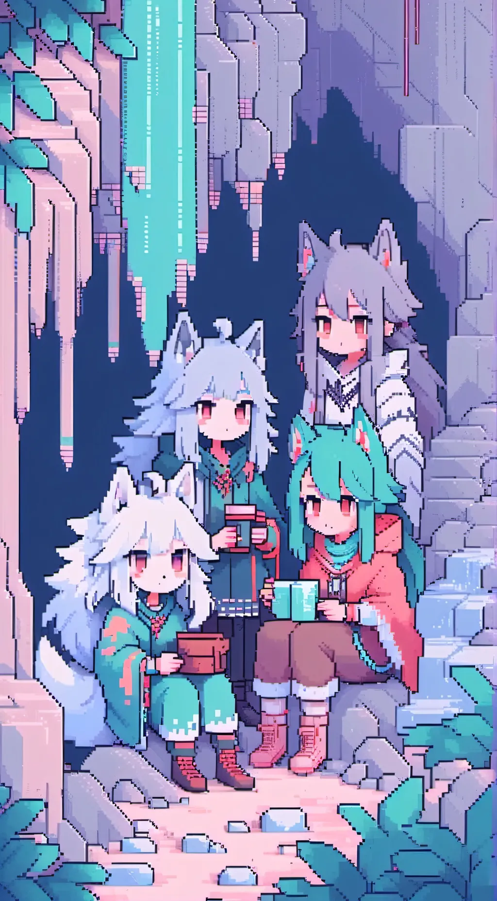 ai character: Wolf girls background
