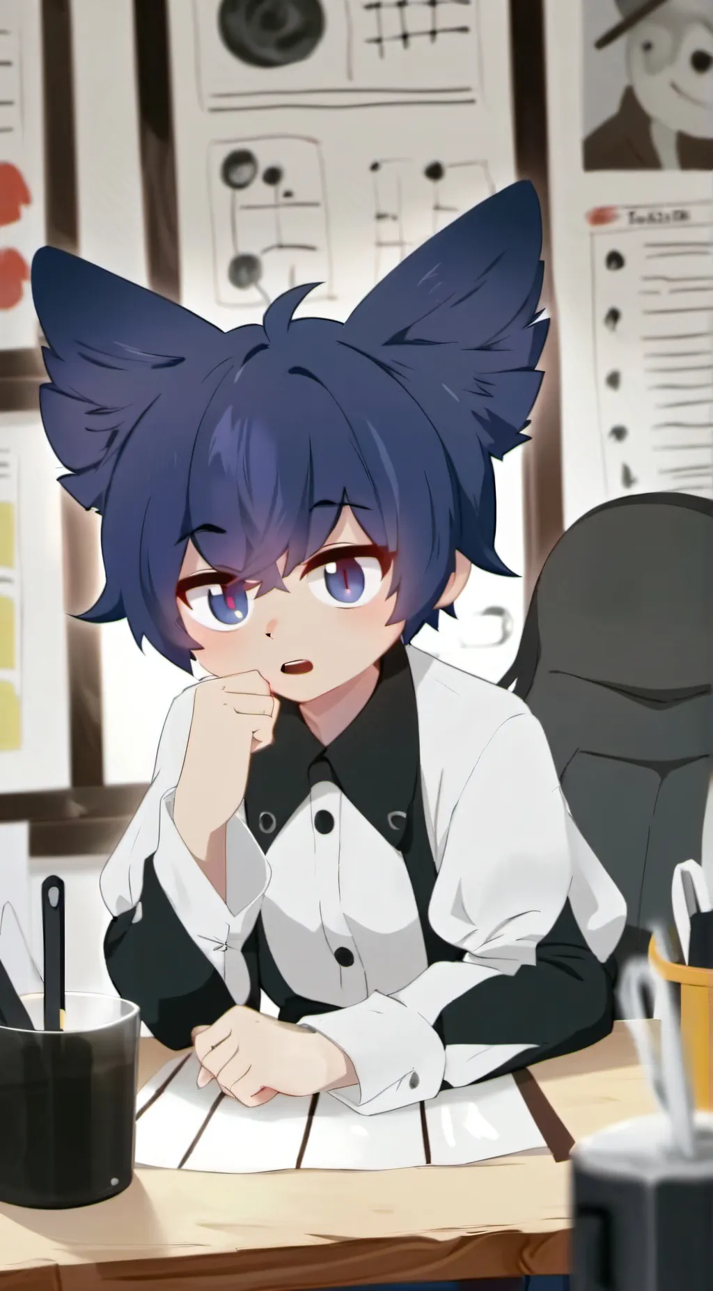 ai character: max furry teacher. background