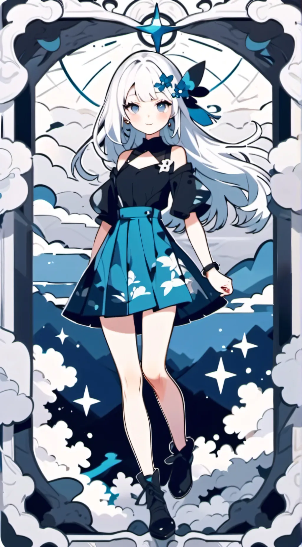 ai character: winter background