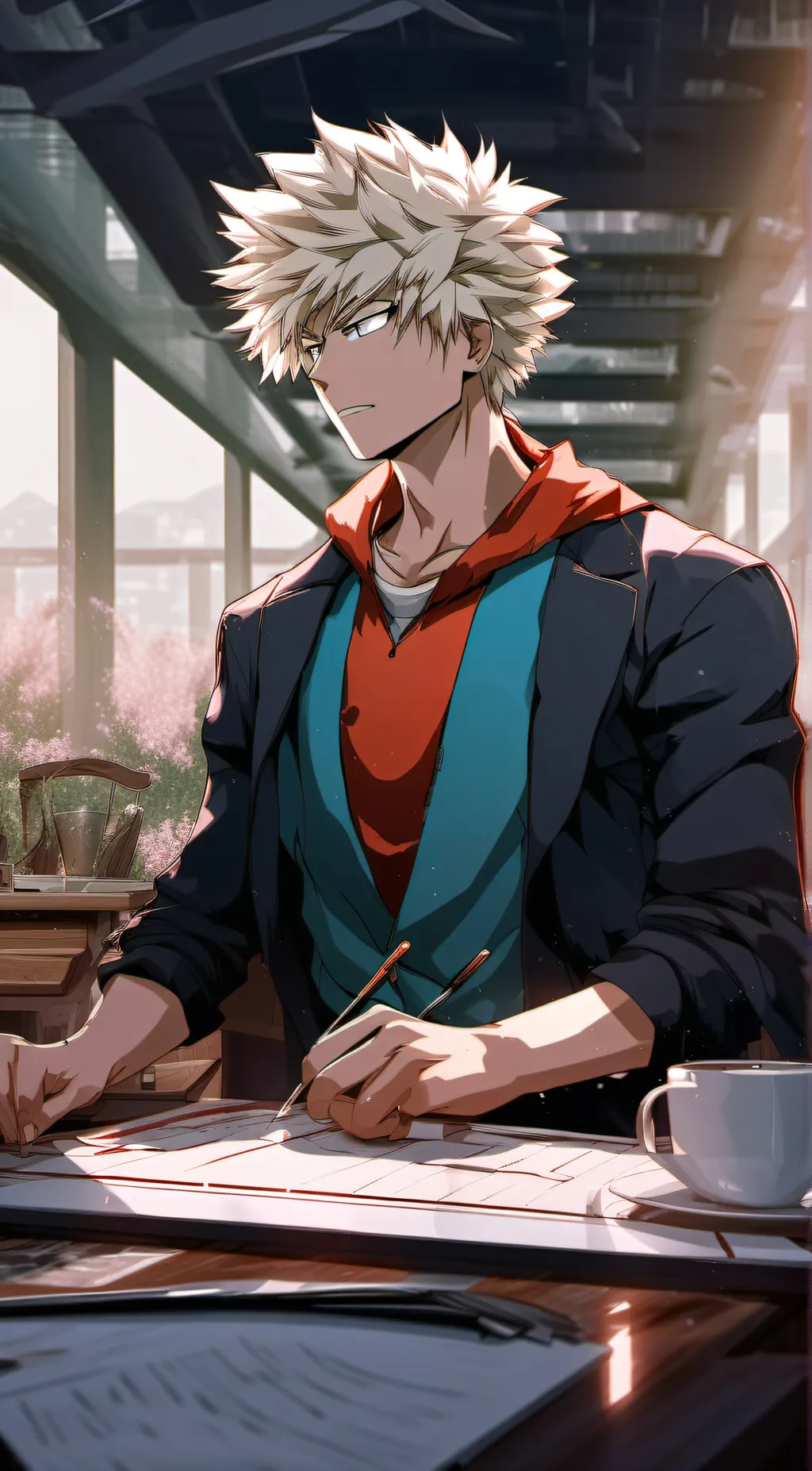 ai character: bakugo katsuki  background