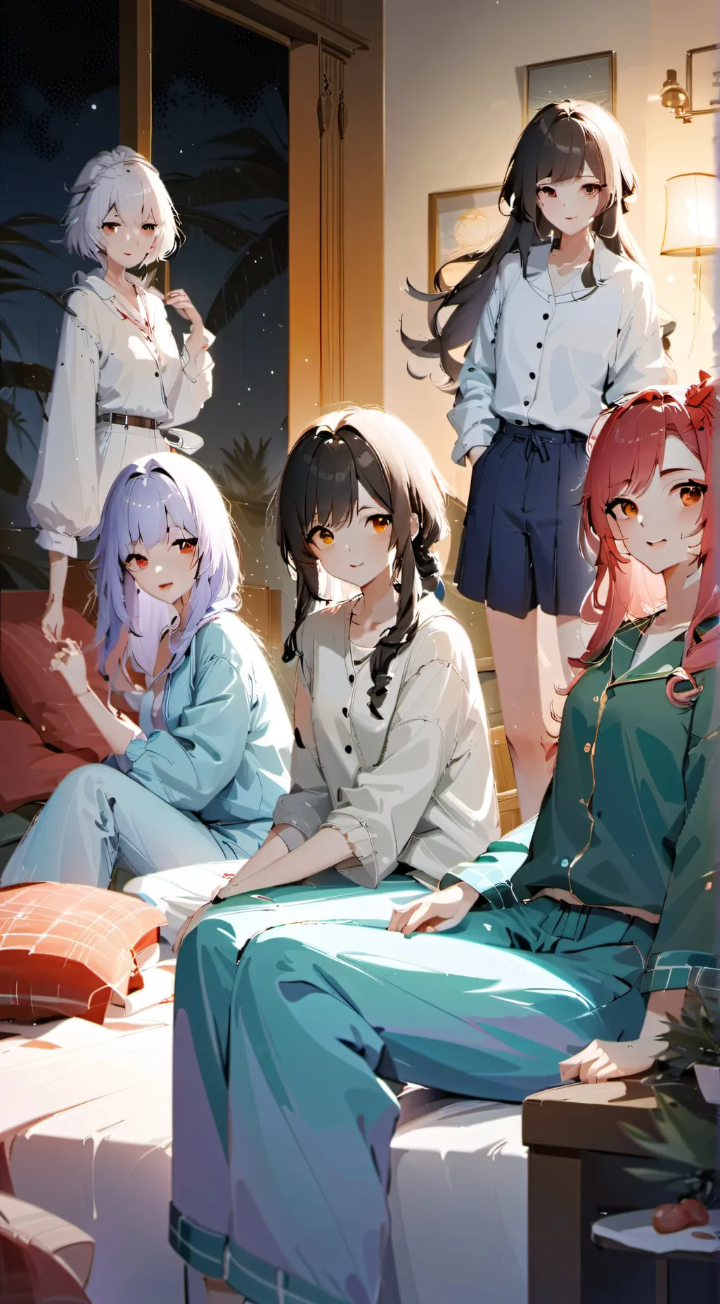 ai character: Girls Sleepover background