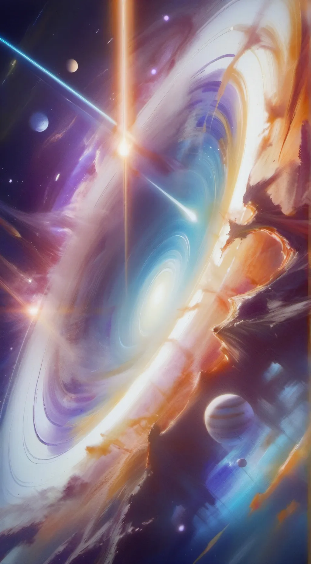 ai character: galaxy god lunar background