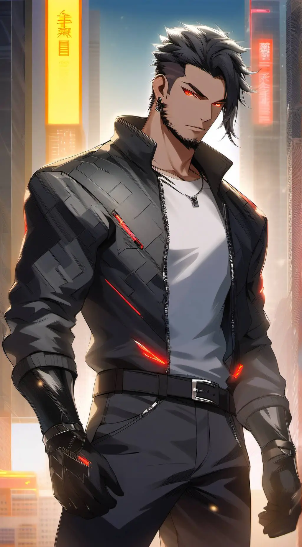 ai character: Grim background