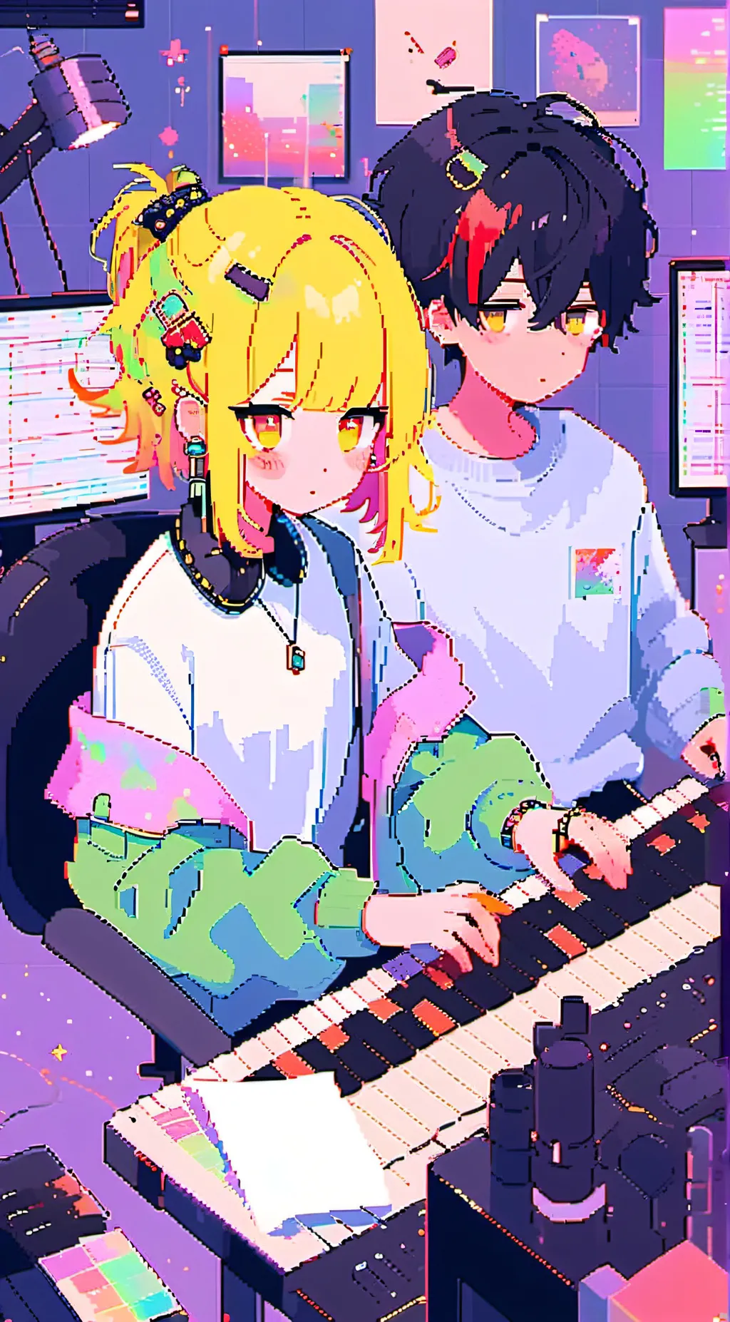 ai character: school music band background