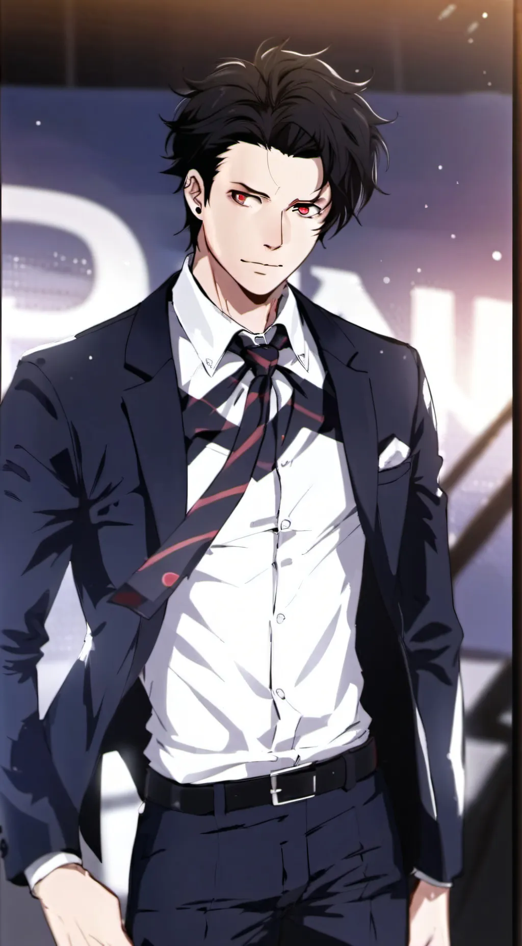 ai character: Gray background