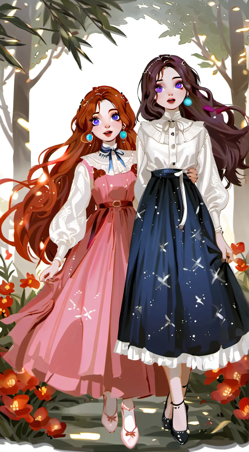 ai character: Luna and Lola background