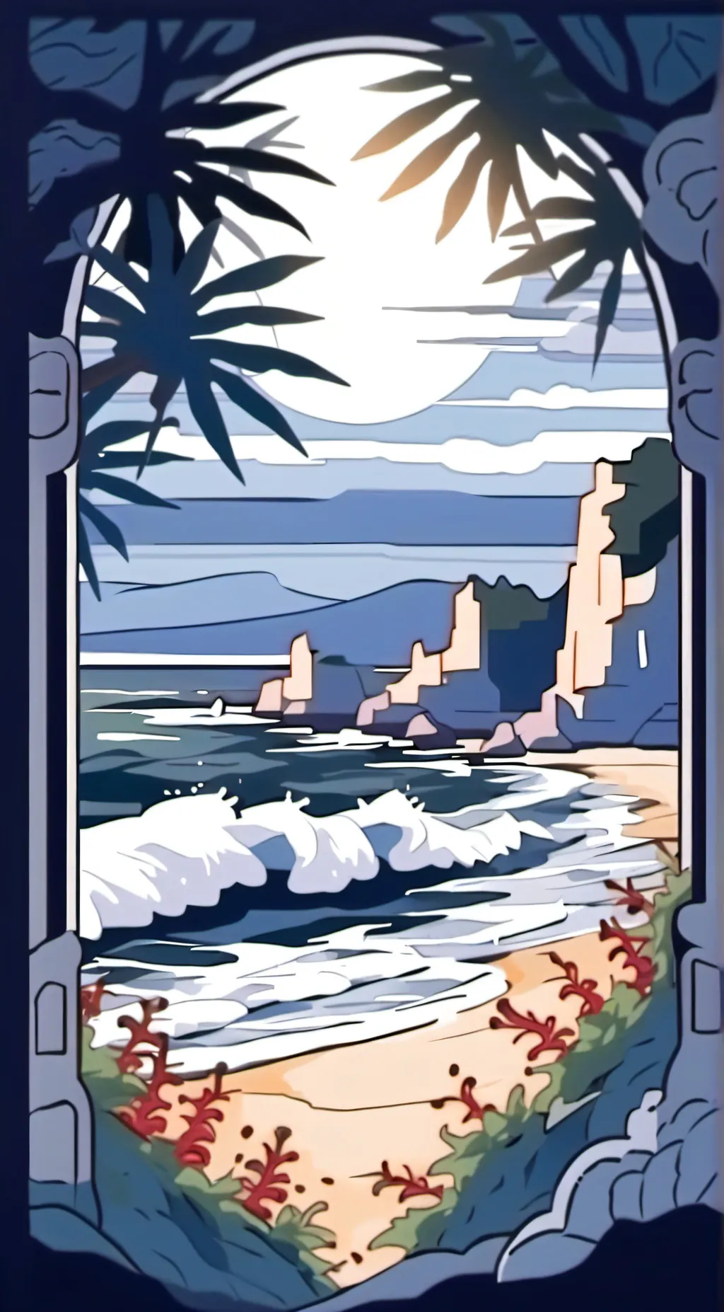 ai character: mha beach day background