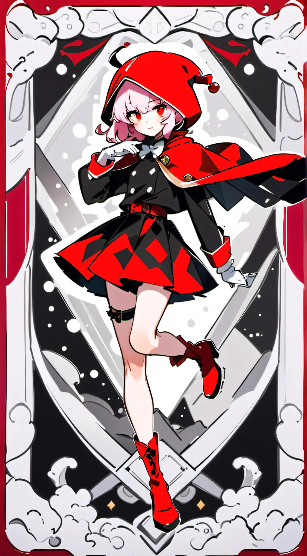 ai character: Red. background