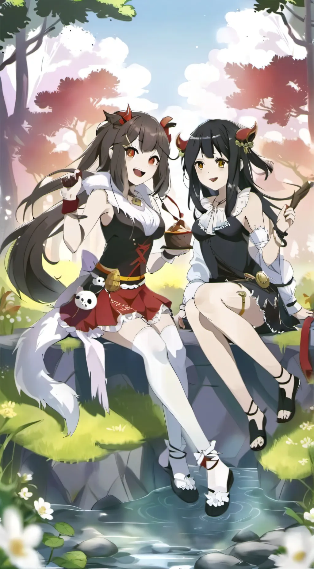 ai character: Mia and Anna background