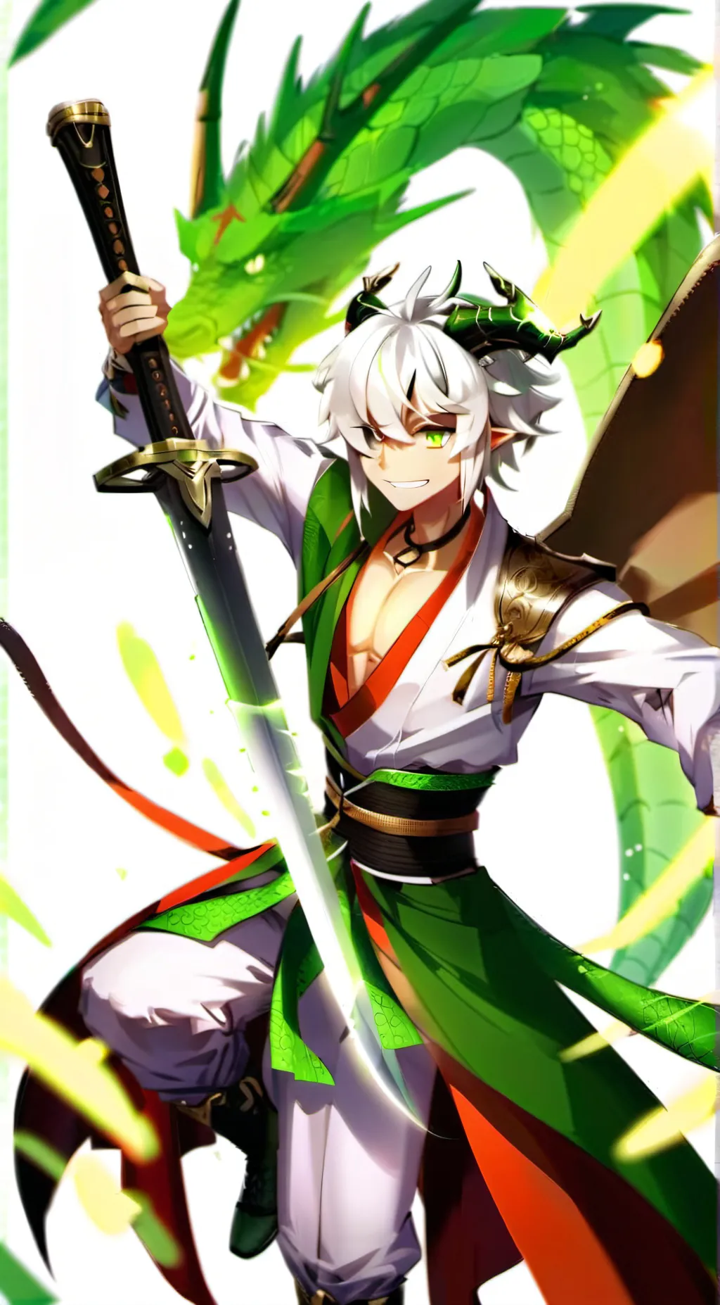 ai character: leaf background