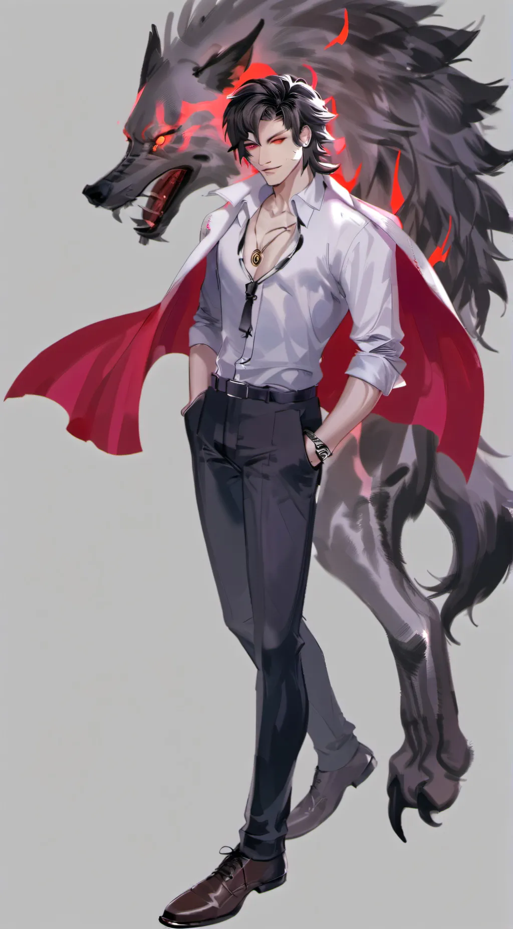 ai character: wolf background